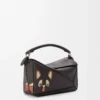 Petit sac Puzzle Futurist Cat en cuir de veau classique taupe foncé