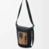 Petit sac seau Flex Loop en toile et daim noir/doré foncé
