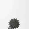 Petit sac seau à franges en cuir de veau Noir Petit sac seau à franges en cuir de veau Noir
