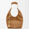 Petit sac Squeeze en cuir d&rsquo;agneau nappa souple Chêne