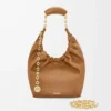 Petit sac Squeeze en cuir d&rsquo;agneau nappa souple Chêne