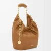 Petit sac Squeeze en cuir d&rsquo;agneau nappa souple Chêne