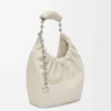 Petit sac Squeeze en cuir d&rsquo;agneau nappa souple, couleur sel de mer