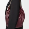 Petit sac Squeeze en cuir d&rsquo;agneau nappa souple Dark Burgundy