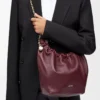 Petit sac Squeeze en cuir d&rsquo;agneau nappa souple Dark Burgundy