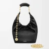 Petit sac Squeeze en cuir d&rsquo;agneau nappa souple noir