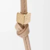 Petite sangle Anagram en cuir de veau sable ton sur ton/or