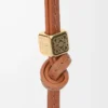 Petite sangle Anagram en cuir de veau Tan Tonal/Gold