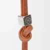 Petite sangle Anagram en cuir de veau Tan Tonal/Palladium