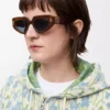 Petites lunettes de soleil Butterfly Screen Havana flammé
