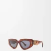 Petites lunettes de soleil Butterfly Screen Havana flammé