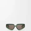Petites lunettes de soleil Butterfly Screen vert foncé transparent
