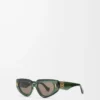 Petites lunettes de soleil Butterfly Screen vert foncé transparent