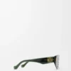 Petites lunettes de soleil Butterfly Screen vert foncé transparent