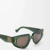 Petites lunettes de soleil Butterfly Screen vert foncé transparent