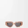 Petites lunettes de soleil papillon Marble rose foncé