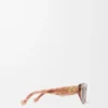 Petites lunettes de soleil papillon Marble rose foncé