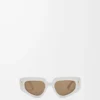 Petites lunettes de soleil papillon Screen Blanc uni