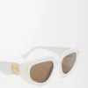Petites lunettes de soleil papillon Screen Blanc uni