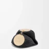 Pochette bracelet en nappa plissé noir