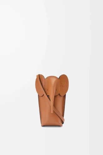 Pochette Elephant en cuir de veau classique Tan