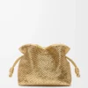 Pochette Flamenco moyenne en cuir d&rsquo;agneau laminé Gold
