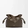 Pochette Flamenco moyenne en cuir de veau nappa Chocolate