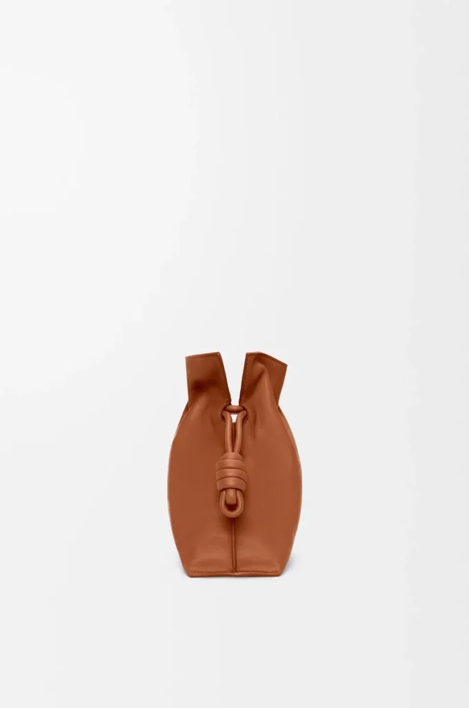 Pochette Flamenco moyenne en cuir de veau nappa Écureuil
