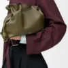 Pochette Flamenco moyenne en cuir de veau nappa Dark Khaki