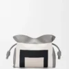 Pochette Flamenco moyenne en cuir de veau nappa gris/clair fantôme