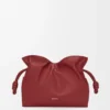 Pochette Flamenco moyenne en cuir de veau nappa rouge brûlé