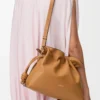 Pochette Flamenco moyenne en cuir de veau nappa Warm Desert