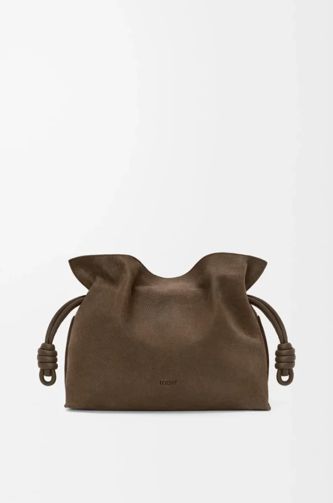 Pochette Flamenco moyenne en nubuck grainé Tundra