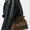 Pochette Flamenco moyenne en nubuck grainé Tundra