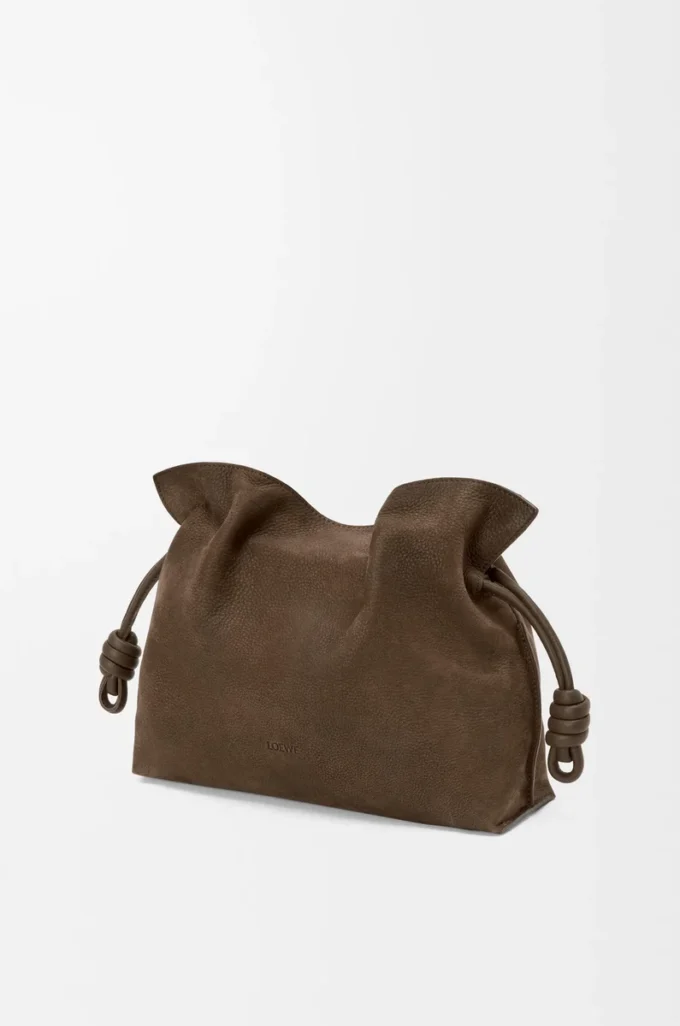 Pochette Flamenco moyenne en nubuck grainé Tundra