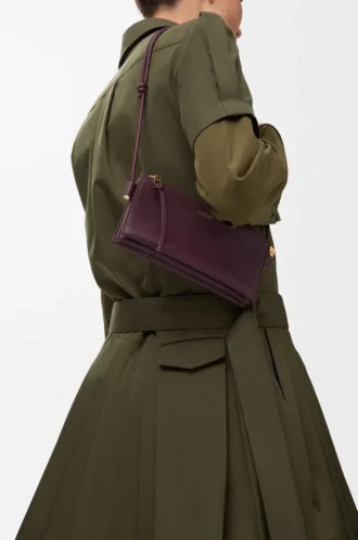 Pochette Joya en cuir de veau nappa Dark Burgundy