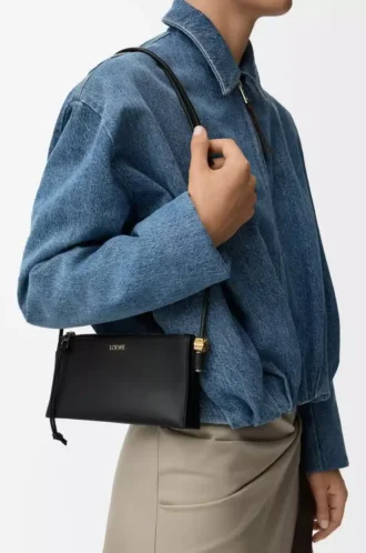 Pochette Joya en cuir de veau nappa noir