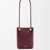 Pochette Pebble en cuir de veau lisse Dark Burgundy Pochette Pebble en cuir de veau lisse Dark Burgundy