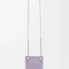 Pochette Pebble en cuir de veau lisse mauve foncé