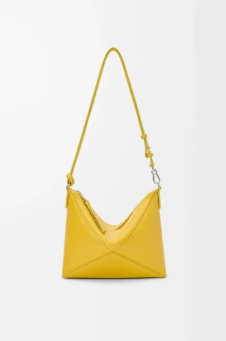 Pochette Puzzle Fold en cuir de veau nappa brillant Dandelion