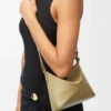 Pochette Puzzle Fold en cuir de veau nappa brillant vert argile