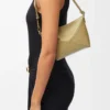 Pochette Puzzle Fold en cuir de veau nappa brillant vert argile