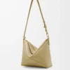 Pochette Puzzle Fold en cuir de veau nappa brillant vert argile