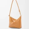 Pochette Puzzle Fold en cuir de veau nappa brillant Warm Desert