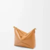 Pochette Puzzle Fold en cuir de veau nappa brillant Warm Desert