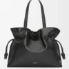 Pochette XL Flamenco en cuir de veau nappa noir