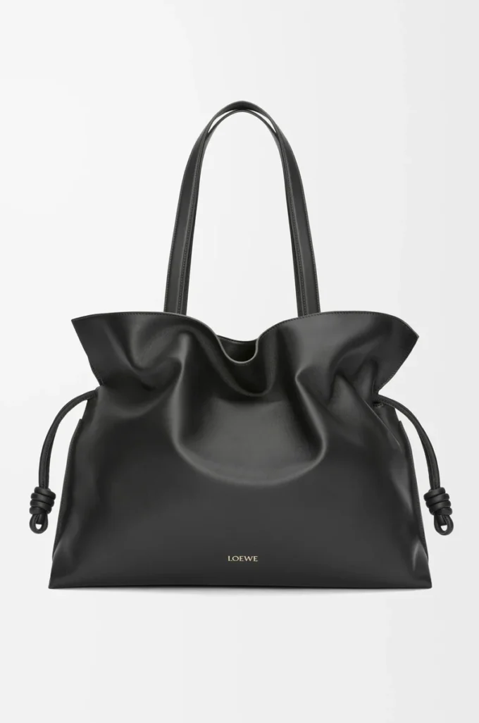 Pochette XL Flamenco en cuir de veau nappa noir