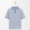Polo en coton bleu clair