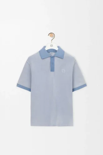 Polo en coton bleu clair