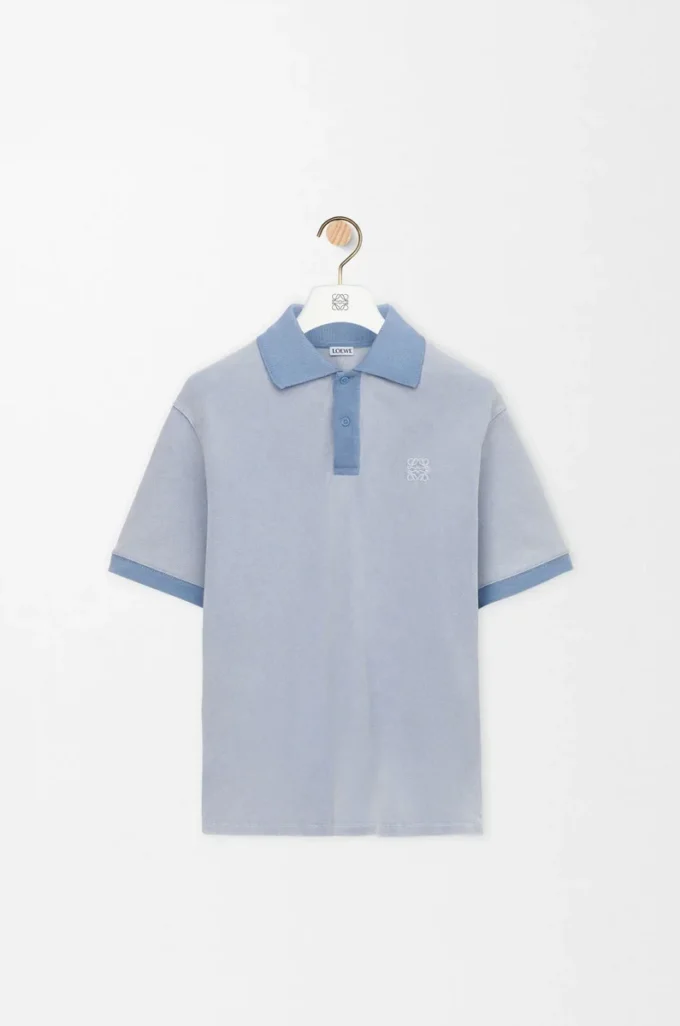 Polo en coton bleu clair